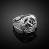 White Gold Horse Head with Horseshoe Ring