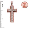 Rose Gold 4.5 Carat Cubic Zirconia Cross Pendant