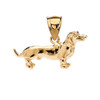 Yellow Gold Dachshund Pendant Necklace