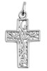 White Gold Celtic Irish Trinity Cross Pendant Necklace