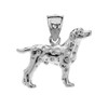 White Gold Dalmatian Pendant Necklace