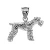 White Gold Lakeland Terrier Pendant Necklace