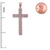 3 Carat Cubic Zirconia Rose Gold Cross Pendant Necklace