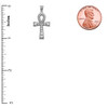 White Gold Ankh Cross Diamond Pendant Necklace