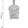 White Gold French Fries Pendant Necklace