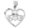 White Gold Claddagh Pendant In heart