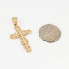 Yellow Gold Latin Fancy Cross Pendant Necklace