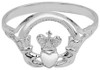 Silver Claddagh Ring Ladies with Cross