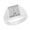 Sterling Silver Diamond Initial A Ring