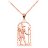 Rose Gold Egyptian Anubis Pendant Necklace