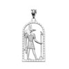 White Gold Egyptian Anubis Pendant Necklace