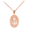 Rose Gold Small Sacred Heart Of Jesus Pendant Necklace