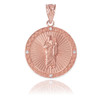 Rose Gold St Jude Diamond Disc Pendant Necklace