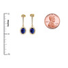 Diamond And September Birthstone Sapphire Yellow Gold Elegant Earrings