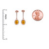 Diamond And Citrine Rose Gold Elegant Earrings