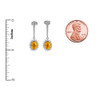 Diamond And Citrine White Gold Elegant Earrings