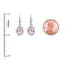 Diamond And October Birthstone Pink CZ White Gold Dangling Earrings