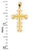 Yellow Gold Catholic Prayer Cross Pendant Necklace