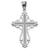 Sterling Silver Heart Filigree Cross Pendant Necklace