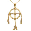 Dream Catcher Yellow Gold And Diamond Pendant Necklace