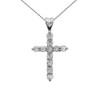 0.5 Carat Diamond Cross Elegant White Gold Pendant Necklace