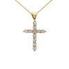 Diamond Cross Yellow Gold Pendant Necklace