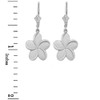 14K White Gold Hawaiian Plumeria Flower Earrings