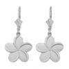 Sterling Silver Hawaiian Plumeria Flower Earrings Earrings