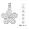 White Gold Hawaiian Plumeria Flower Pendant Necklace