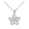 Sterling Silver   Hawaiian Plumeria Flower Pendant Necklace