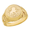 Yellow Gold Leo Zodiac Sign Nugget Ring