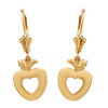 14K Yellow Gold Apple Heart Earrings