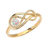 October Birthstone Opal Rope Infinity Yellow Gold Ring