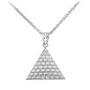 White Gold Egyptian Pyramid Triangle Pendant Necklace