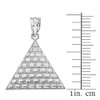 White Gold Egyptian Pyramid Triangle Pendant Necklace