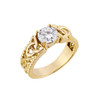 Yellow Gold Celtic Knot Cubic Zirconia Ring