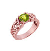 Rose Gold Celtic Knot Peridot Gemstone Ring