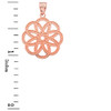 Rose Gold Celtic Knot Round Flower Pendant Necklace