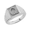 Sterling Silver Diamond Initial Q Ring
