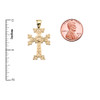 Eternity "Khachkar" Armenian Cross Yellow Gold Pendant Necklace (Small)
