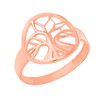 Rose Gold Tree of Life Circular Filigree Women's Ring