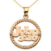 Yellow Gold John 3:16 Diamond Rope Design Pendant Necklace