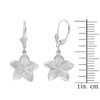 Sterling Silver Five Petal Textured Plumeria Flower Earring Set (Small)