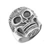 Sterling Silver Day of the Dead Sugar Skull Wide Cast Men's Ring