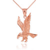 Solid Rose Gold Eagle Pendant Necklace