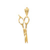 Gold Diamond Cut Scissors Charm Necklace