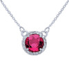 14k White Gold Diamond Alexandrite Necklace