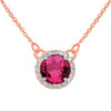 14k Rose Gold Diamond Alexandrite Necklace