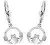 White Gold Claddagh Earring with Leverback