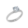 White Gold CZ Round Cut Engagement Ring